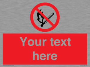 Custom No Open Flames Sign